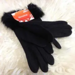 ☆ファー付き 手袋 ☆ブラック