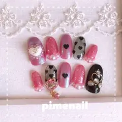 ピンクラメ&オーロラネイル♡