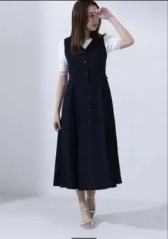 【値下げ】美品✨ナチュラルビューティーベーシック✨プリーツジャンスカワンピース