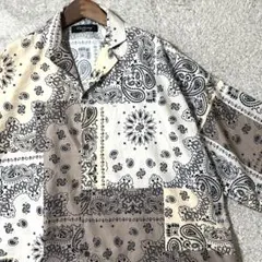 アンリラクシング ペイズリー総柄 半袖シャツ パッチワーク風 ビッグシルエットのサムネイル