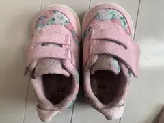 IFME13センチ　ピンク フローラルスニーカー マジックテープ