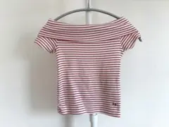 【ZARA】キッズオフショルダー 赤×白ボーダー Tシャツのサムネイル