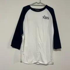 レディース ロンT ブルー ホワイト ラグランTシャツ 7分袖