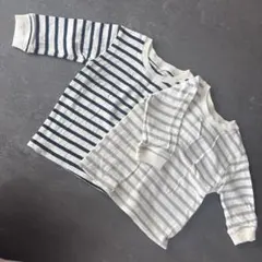 《ほぼ未使用》無印良品 クルーネックT ベビー 長袖 80 ボーダーシャツ