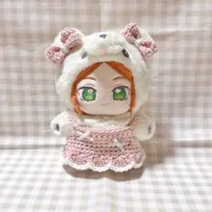 リボンワンピース ラメピンク×白 aのサムネイル