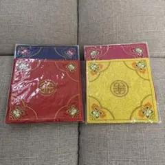 刺繍デザイン コースター 4枚セット