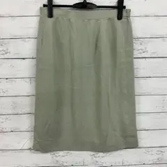 古着✨【S】タイトスカート ひざ丈 グリーン シンプル 無地