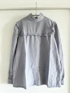 A.P.C. アーペーセー スタンドカラー フリルブラウス 長袖 ストライプのサムネイル