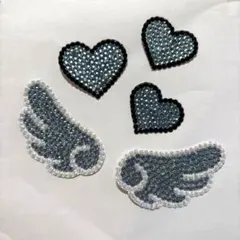 うちわデコ　デコうちわ　デコうちわパーツ ハート　天使の羽　オタク　水色