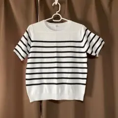 半袖ニットTシャツ　ボーダー　サマー