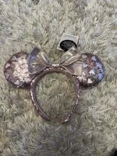 【新品】ディズニー ミッキー耳 カチューシャ ハート型スパンコール ピンク