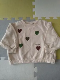 petit main ハートモチーフ 長袖カットソー 100