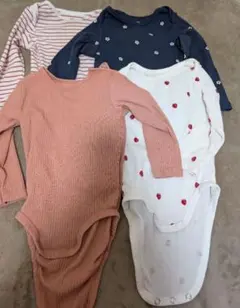 【H&M】ベビー 長袖ロンパース 4枚セット 74/9mサイズ