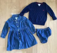 Ralph Lauren デニムワンピース ブルマ ニット 3セット 12Mのサムネイル