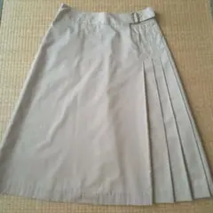膝丈スカートサイドプリーツベージュ☆最終価格