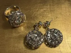 フォリフォリ　ヴィンテージ　リング＆ピアス⭐️セット