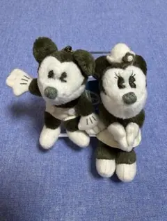 オールド ミッキー &ミニーぬいぐるみボールチェーンキーホルダー