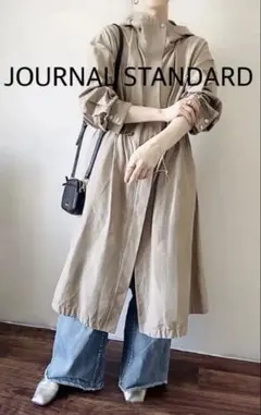 JOURNAL STANDARD Wギャザーフードコート ベージュ
