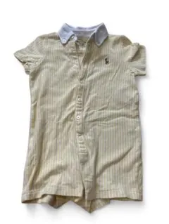 Ralph Lauren イエロー・ストライプロンパース 12M
