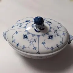 希少 新品ロイヤルコペンハーゲン ブルーフラワー蓋つきスープ