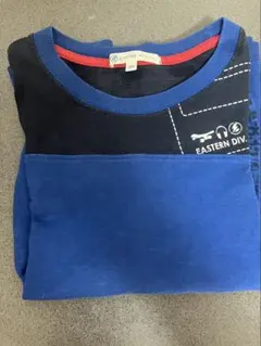 男の子 長袖 Tシャツ 130 ブルー ロンT スケボー good day
