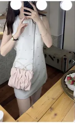 GRL ビジューノースリーブミニワンピース ホワイト