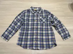 長袖チェックシャツ 青・黄色・白　110㎝