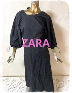 ☘️T18694☘️新品 ZARA スリット入りミディワンピース S