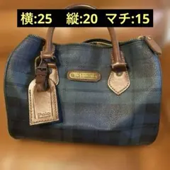 ポロラルフローレン　ハンドバッグ　ミニボストンバッグ　チェック柄