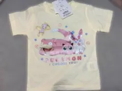 【タイムセール】ポケモン しまむら Tシャツ 黄色 90 ニンフィア、ヤドン他