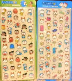 doraemonn 3Dクリスタルステッカー 2シートセット