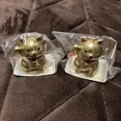 金色 招き猫 置物2個セット 置物 インテリア 縁起物 招き猫