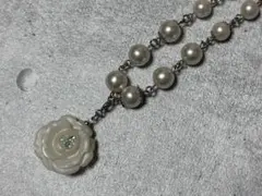 ANNA SUI アナスイ ネックレス 薔薇 ローズ パール調ビジュー【307 