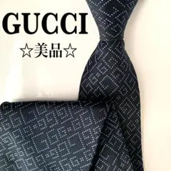 美品 GUCCI ネクタイ ネイビー GG柄 ジャガード　シルクのサムネイル