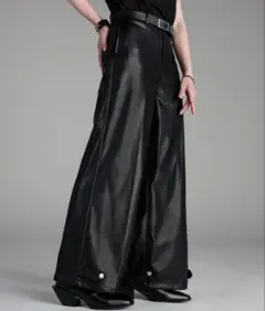 【完売品】ADRER エクストラクオリティワイドフレアパンツレザー xxsサイズ