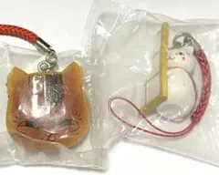 【未開封】夏目友人帳 ニャンコ先生 どら焼き ふすま ストラップ 2点セット