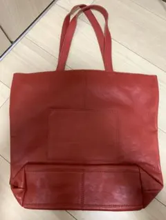 マザーハウス ジュート×レザー トートバッグ 赤 - メルカリ