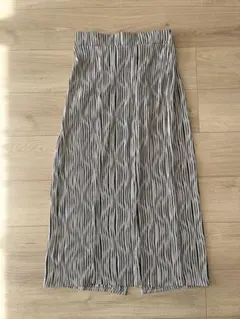 ストライプ柄　ストレッチロングスカート