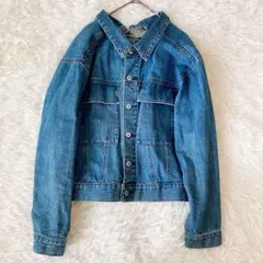 センスオブプレイス デニムジャケット バックオープン 青 綿100%