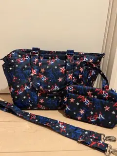 美品x-girl マザーズバッグ ネイビー 星柄