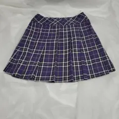WIN HEART 紫色 チェック プリーツスカート S3-1938