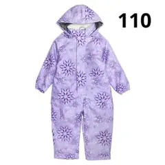 新品 ジャンプスーツ 女の子 キッズ 子供 耐水圧2000mm パープル 110