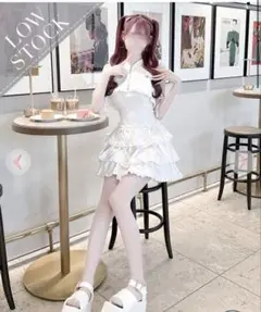 HONEY MEW フリルシフォンワンピース ホワイト HONEY MEW フリルシフォンワンピース ホワイト - メルカリ