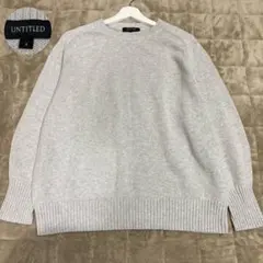 アンタイトル ドルマンスリーブ ニットプルオーバー グレー　4 XL