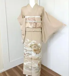 正絹色留袖（三つ紋　比翼無し）　フルセット4点　　宮参り　七五三　結婚式