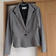 スーツ 11号 ジャケット＆スカート　ブラック・ホワイトチェック