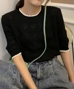 配色ハート柄プルオーバーのサムネイル