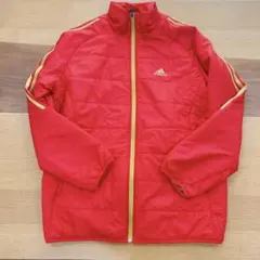 【adidas】 CLIMAPROOF 中綿ジャケット 赤Oサイズ