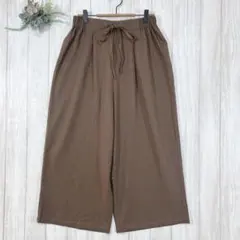 ☆レディース パンツ (F) ガウチョパンツ ワイド ブラウン 美品