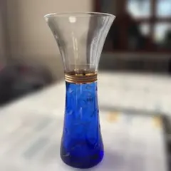 青色ガラスフラワーベース